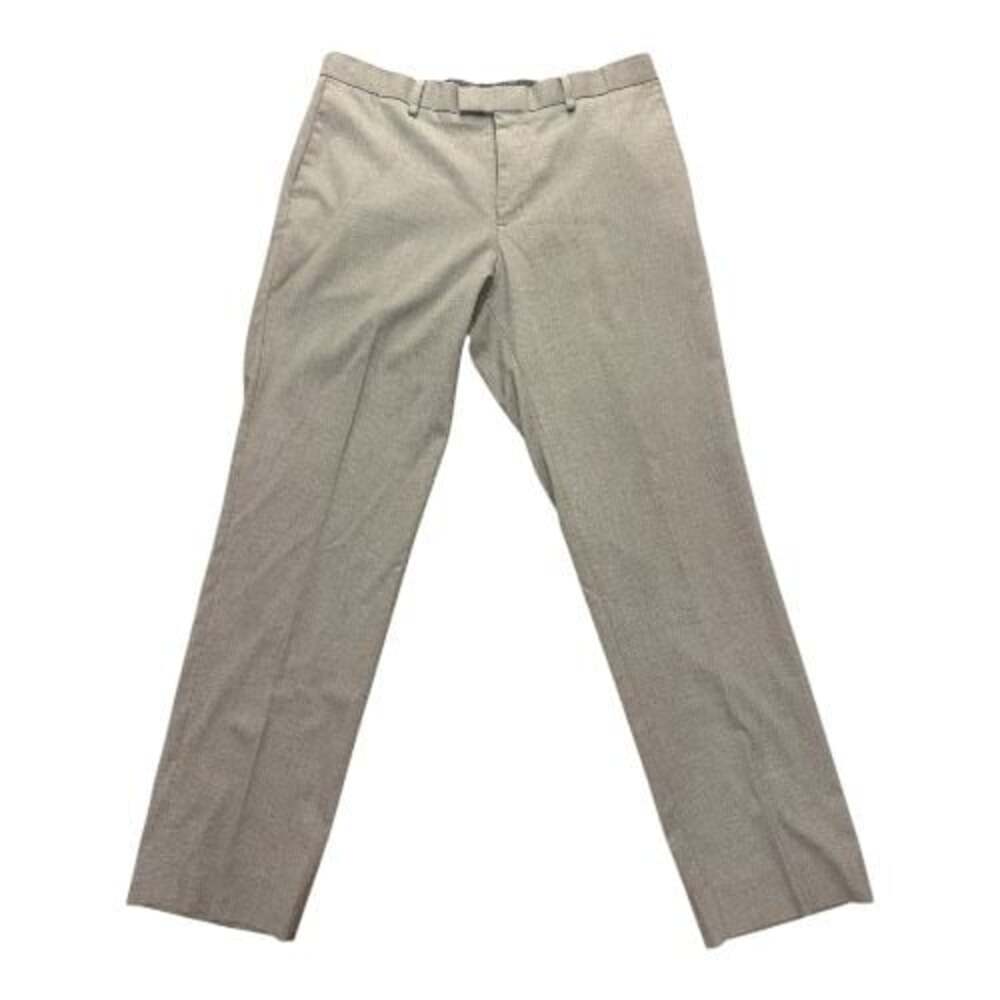 Banana Republic 35x32 Men's Slim-Fit Wrinkle Resistant Grey Textured Dress Pants